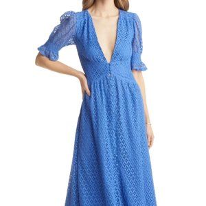 VICI COLLECTION Lace Puff Sleeve Maxi Dress
